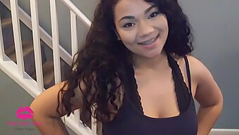 18-Year-Old Black Teen With Big Natural Tits Gives A Happy Father'S Day Gift