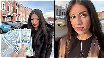 Teen Beauty Earns Money By Flaunting Facial Cum In Public