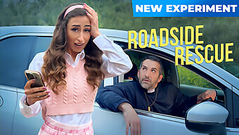 Young And Old Come Together In A Roadside Rescue Scene With A Kinky Twist.