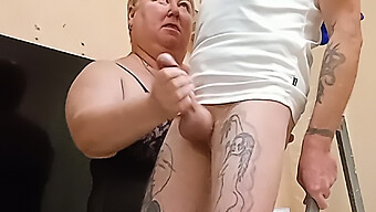 Russian Mom Gives Jerking Instructions And Fucks Her Son'S Dick