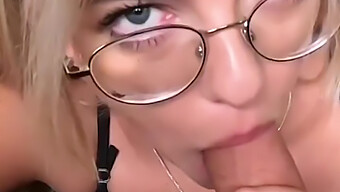 Glasses-Clad German Nympho Gets A Messy Pov Blowjob And Rough Ride