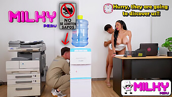 The Cleaner Discovers The Secretary Engaging In Sexual Activity With Her Superior.