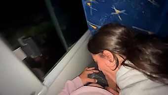 A Young Latina Woman Engages In Oral Sex With A Stranger On A Public Bus And Receives His Climax