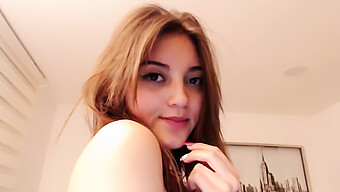 18-Year-Old College Girl Flaunts Her Tight And Unmarked Pussy On Webcam