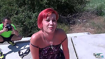 Public Cumshot: Redhead Babe Sucks And Fucks A Big Cock